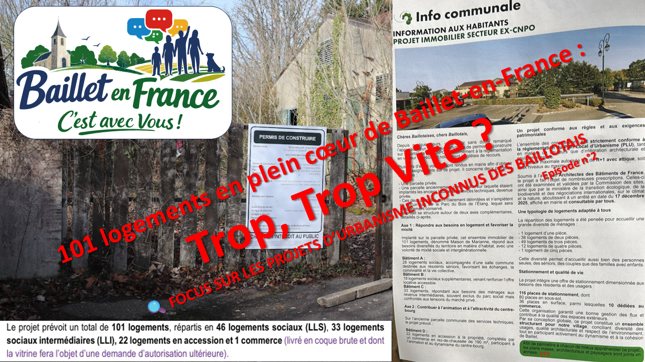🔍 FOCUS SUR LES PROJETS D’URBANISME INCONNUS DES BAILLOTAIS  Épisode 2 : 101 logements rue Jean Nicolas – Un projet immobilier géant, imposé et injustifié ?